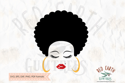 Afro hair woman cut file in SVG, DXF, PNG, PDF, EPS formats