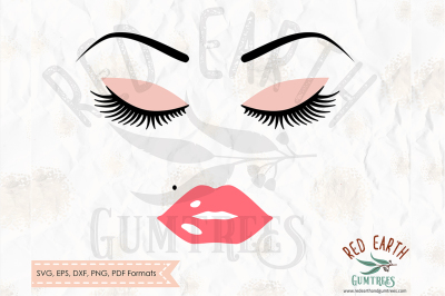 Lashes, lips, eyebrows cut file in SVG, DXF, PNG, PDF, EPS formats