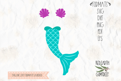 Mermaid tail, clam, shell cut file in SVG, DXF, PNG, PDF,EPS formats