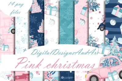 Pink christmas papers