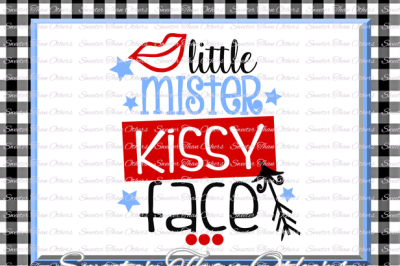 Little Mister Kissy Face Svg Silhouette Valentines svg, Dxf Silhouette, Cameo Cricut cut file INSTANT DOWNLOAD, Vinyl Design Htv Scal Mtc