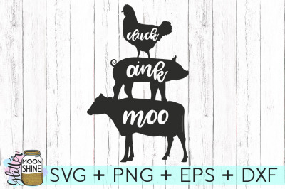 Cluck Oink Moo SVG PNG DXF EPS Cutting Files
