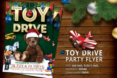 Toy Drive Party Flyer
