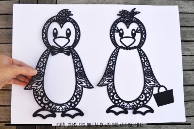 Mrs and Mr Penguin SVG / DXF / EPS Files