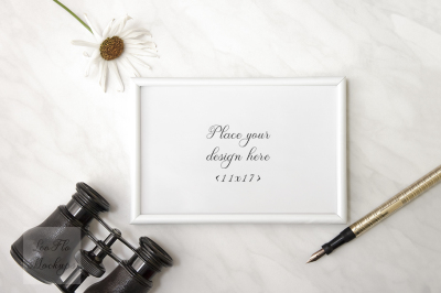 Download White romantic frame mock up 11x17 PSD Mockup Template