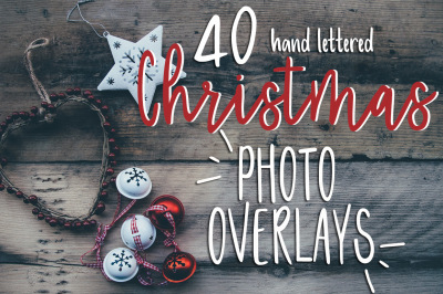 40 Christmas Photo Overlays + Free Symbols Font