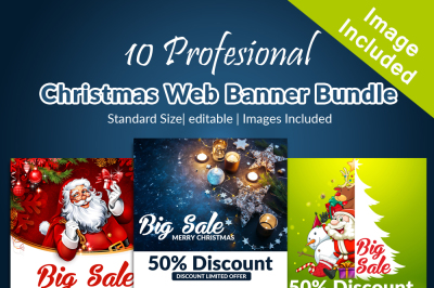 10 Christmas Sale Banners Bundle