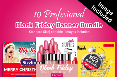 10 Black Friday Sale Offer Banner Bundle