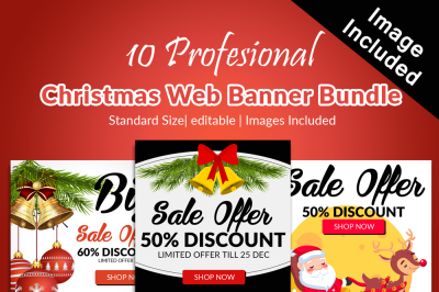 10 Christmas Sale Offer Banners Bundle