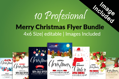 10 Christmas Flyer Templates Bundle
