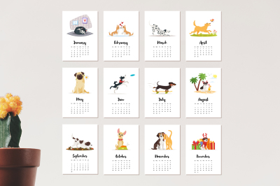 2018 calendar with cute dogs