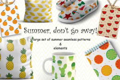 Colorful Summer Seamless Patterns
