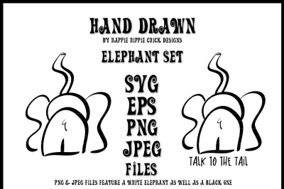 Elephant&nbsp;Illustration Set - JPEG - PNG - EPS - SVG