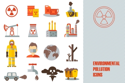 Environmental pollution icons