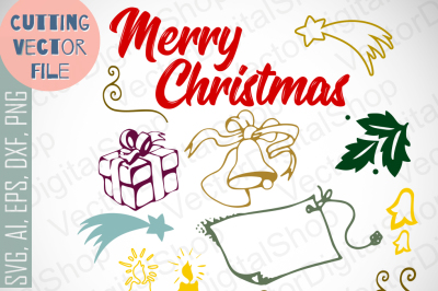Merry Chistmas Presents  SVG, Christmas SVG Cutting Files, SVG Files Sayings, Christmas quote