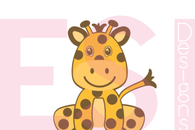 Baby Giraffe Sitting down - SVG DXF EPS Cutting Files.