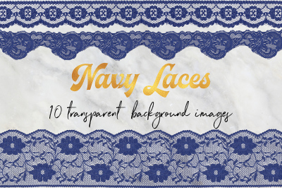 Navy Lace Borders Clipart