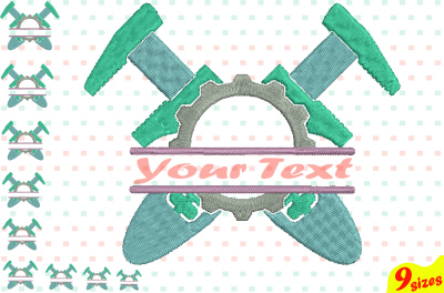 Construction Tools Embroidery Design. Machine Instant Download Commercial Use digital file 4x4 5x7 hoop icon symbol sign Split frame handyman mechanic work worker build wrench tool father's day - 108b