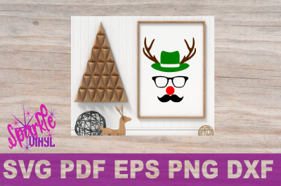 Hipster Reindeer Sign Design DIY Stencil svg eps pdf png dxf files for cricut or silhouette