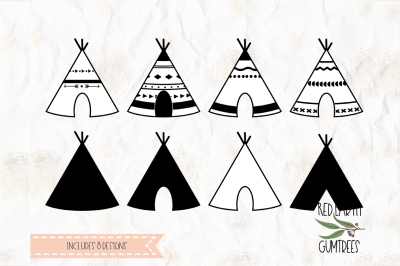 Teepee bundle, tribal, tribe cut file in SVG, DXF, PNG, PDF formats 