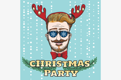 Hipster Christmas Party Design
