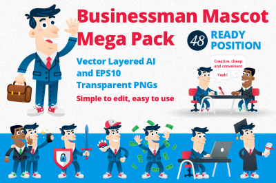 Business Man Mascot Mega Pack