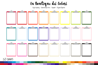 50 Rainbow Clipboard Clipart