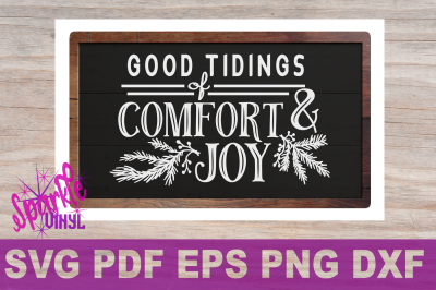 SVG Christmas Comfort and Joy DIY Sign stencil farmhouse style printable or svg cutting files for cricut sihouette