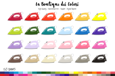 50 Rainbow Clothes Iron Clip Art