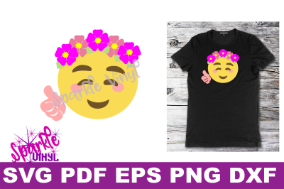 SVG Emoji Smile Flowers Thumbs Up shirt sign printable cut file svg dxf eps png for cricut or silhouette