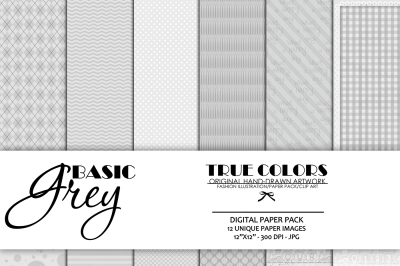 Basic Grey Digital Paper Pack Stripes Digital Paper Number Paper Pack Polka Dots Digital Paper Instant Download Scrapbook Digital Paper Pack
