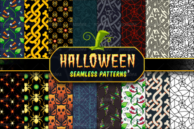 Halloween Seamless Patterns Set 3 