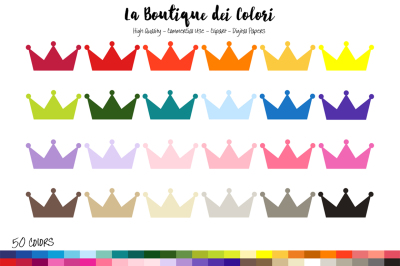 50 Rainbow Princess Crown Clip Art