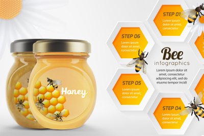 Honey bee vector set