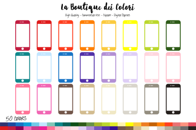 50 Rainbow Mobile Phone Clip Art