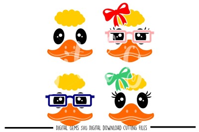 Duck Faces SVG / DXF / EPS / PNG Files