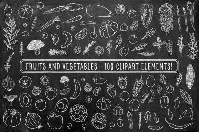 Chalkboard Fruits and Vegetables