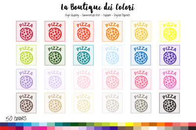 50 Rainbow Pizza Box Clip Art