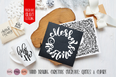 Hand Drawing Christmas Lettering and Doodle Elements