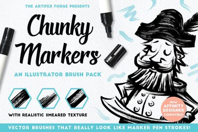 Chunky Markers - Illustrator Brushes