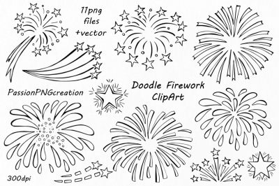 Doodle Firework Clipart