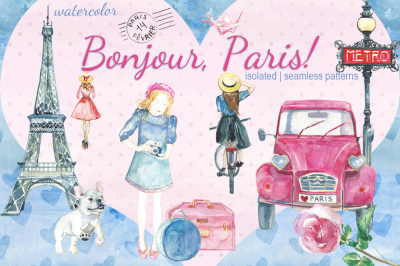 Bonjour Paris watercolor set
