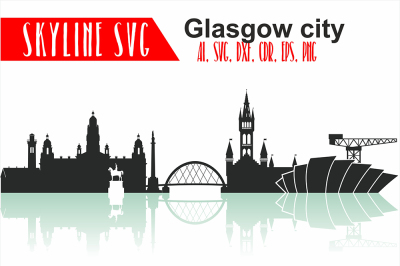 Glasgow SVG, Scotland Vector Skyline