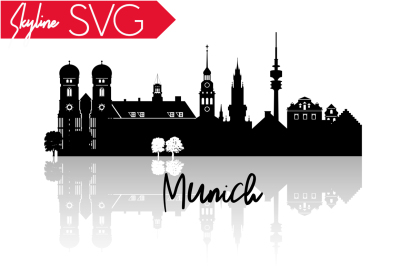 Munich SVG, Bavaria Vector Skyline, Germany City silhouette