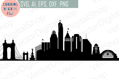Cincinnati SVG, Ohio City Vector Skyline