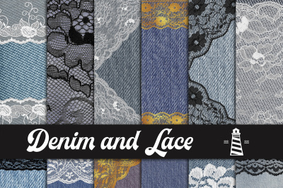 Jeans And Lace Digital Paper