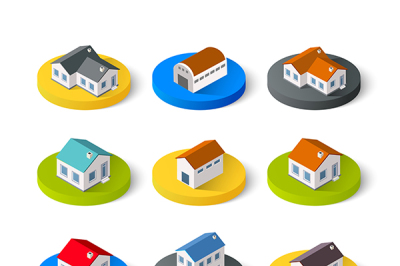 Set of isometric 3D icons house home