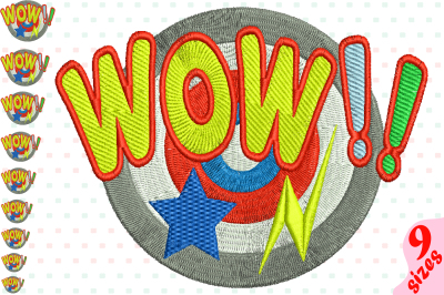 Wow Comic Book Embroidery Design Machine Instant Download Commercial Use digital file icon symbol sign pop Word Art Speech Bubbles superhero bubbles comics speech ballons super hero 146b