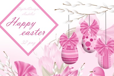 Happy easter in pink