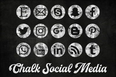 Chalkboard Social Media Icons
